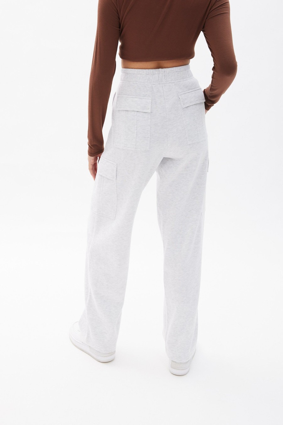 Aux Femmes Notes bleues Les Pantalons De Survetement | Pantalon De Jogging Cargo Taille Haute A Jambe Large