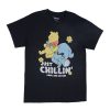 Aux Femmes Notes bleues T-Shirts Graphiques | Disney Winnie L'Ourson Et Bourriquet Just Chillin' T-Shirt Petit Ami Graphique Noir