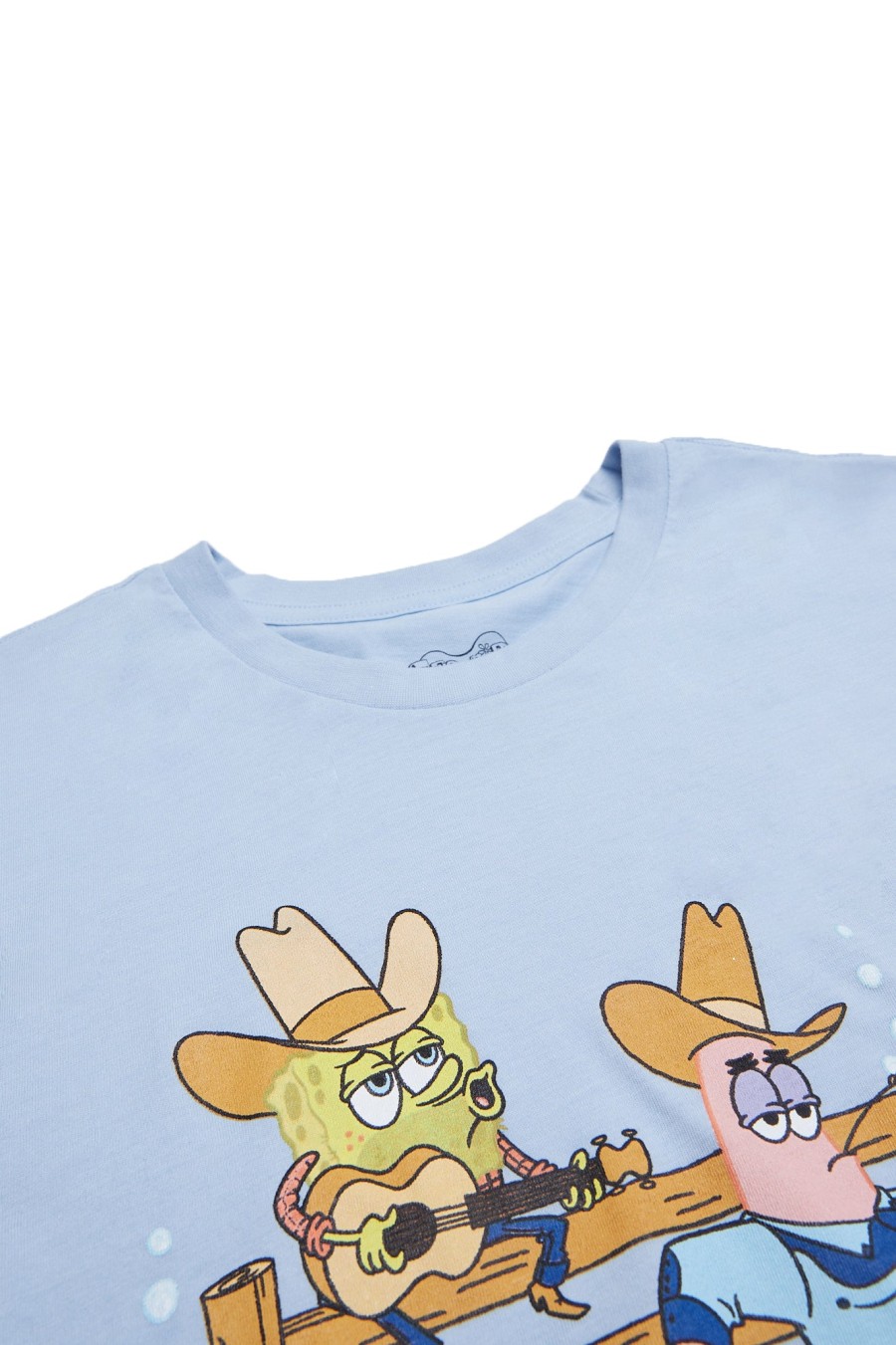 Pour Des Hommes Aéropostale T-Shirts Graphiques | T-Shirt Graphique Bob L'Eponge Et Patrick Cowboy Bleu Bebe