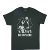 Aux Femmes Notes bleues T-Shirts | Peanuts Snoopy Camp Go Explore T-Shirt Petit Ami Graphique Vert Chasseur