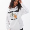 Aux Femmes Aéropostale Culture Pop | Sweat A Capuche Surdimensionne Avec Image Tom Et Jerry Gris