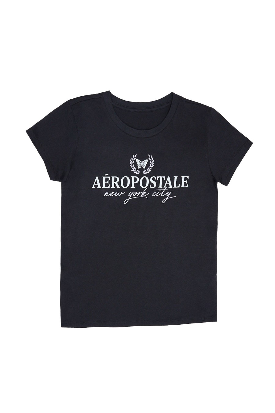 Aux Femmes Aéropostale Aeropostale | Aeropostale Butterfly Crest Graphic T-Shirt Classique Noir