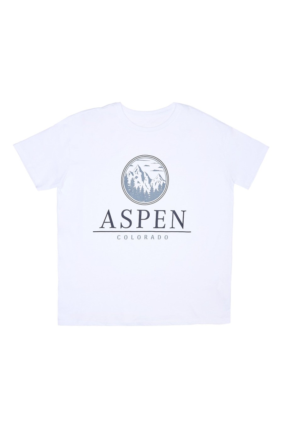 Aux Femmes Notes bleues Destination | T-Shirt Petit Ami Graphique Aspen Colorado Blanc