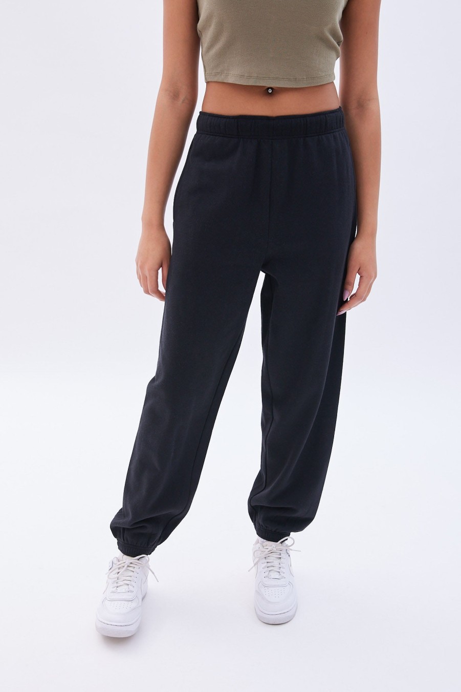 Aux Femmes Notes bleues Pantalons De Jogging | Pantalon De Jogging Surdimensionne A Taille Moyenne