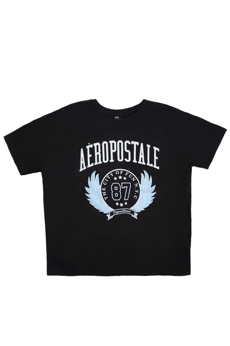 Aux Femmes Aéropostale T-Shirts Graphiques | T-Shirt Petit Ami Graphique Aeropostale 87 Crest Noir