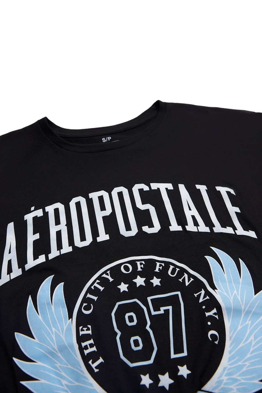 Aux Femmes Aéropostale T-Shirts Graphiques | T-Shirt Petit Ami Graphique Aeropostale 87 Crest Noir