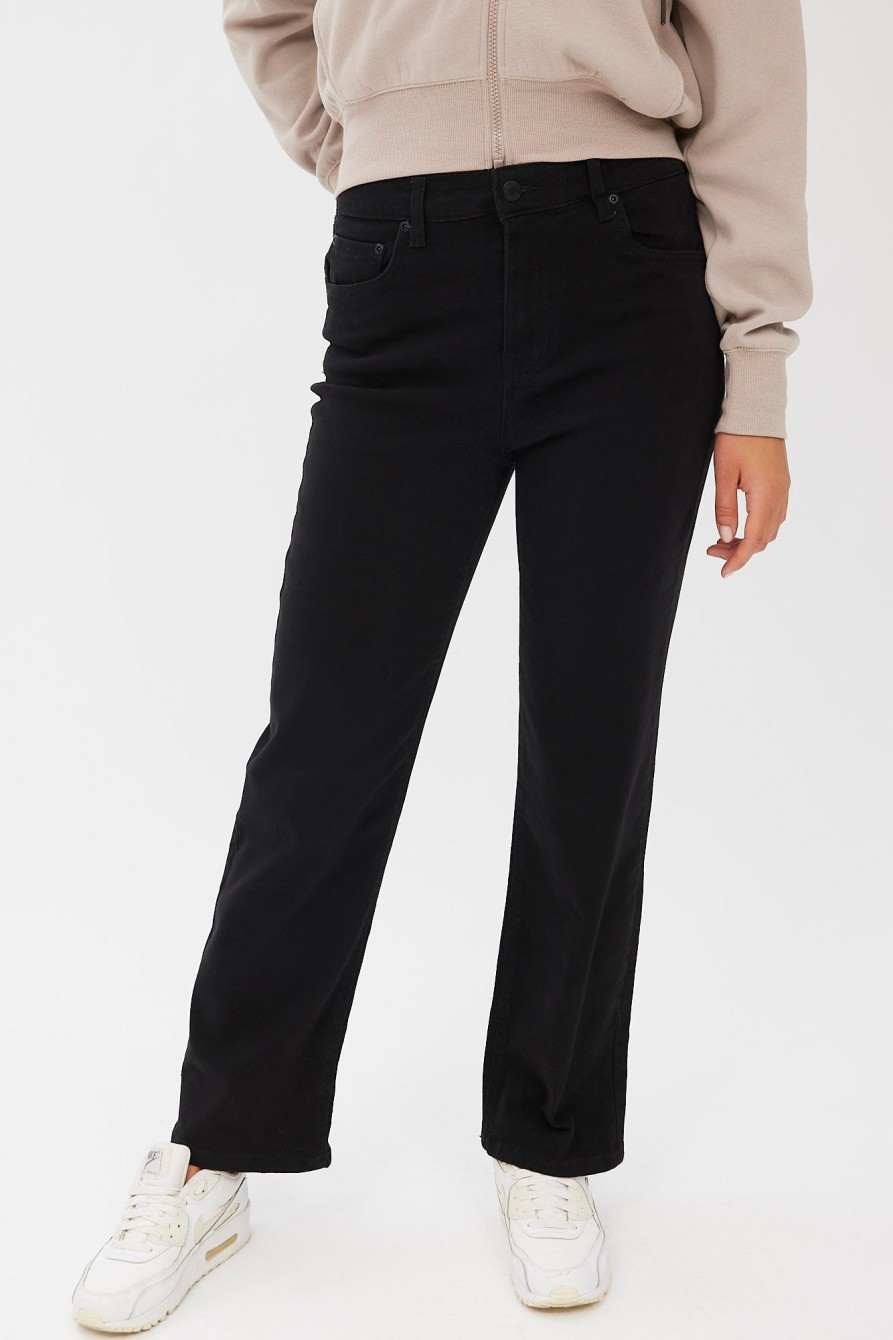 Aux Femmes Notes bleues Jeans | Pantalon Mom Ample Taille Tres Haute Noir