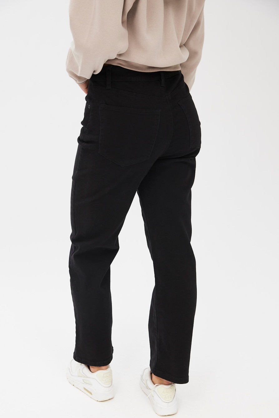 Aux Femmes Notes bleues Jeans | Pantalon Mom Ample Taille Tres Haute Noir