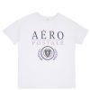 Aux Femmes Aéropostale T-Shirts | T-Shirt Petit Ami Graphique Aeropostale Crest Blanc