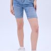 Aux Femmes Notes bleues Shorts | Bermuda En Jean Taille Haute Bleu Denim Moyen