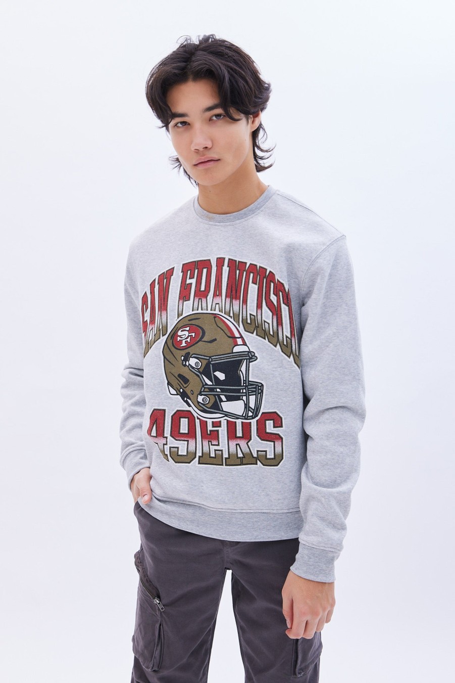 Pour Des Hommes Aéropostale Des Sports | Sweat-Shirt Ras Du Cou Graphique Des 49Ers De San Francisco Gris