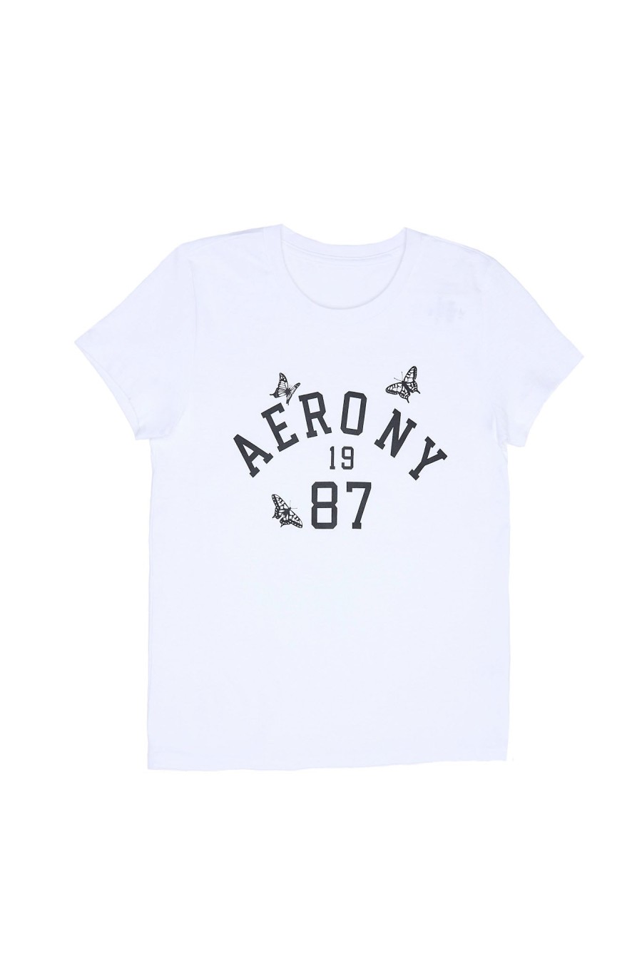 Aux Femmes Aéropostale T-Shirts | T-Shirt Classique A Motif Papillon Aeropostale Blanc