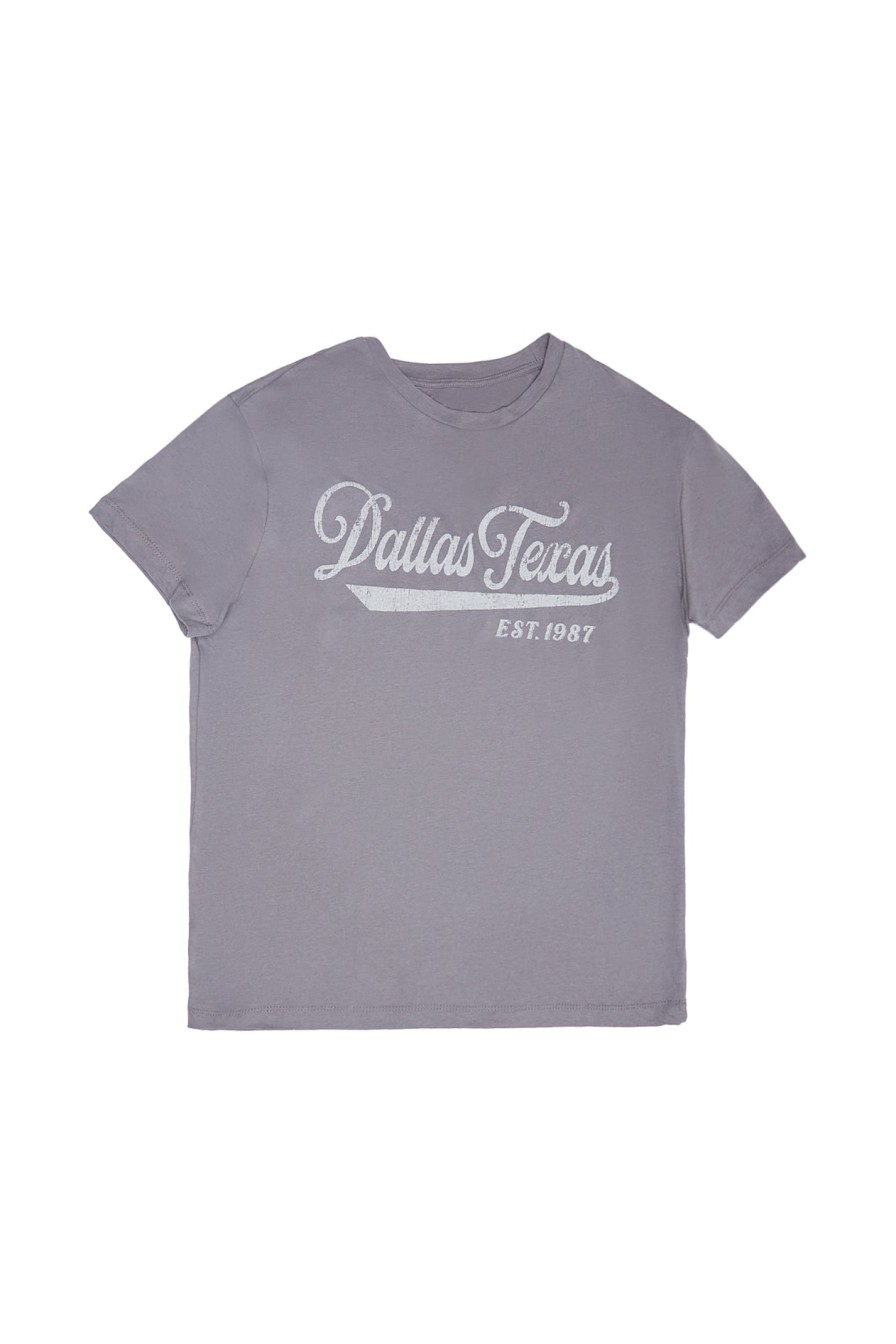 Aux Femmes Aéropostale Aeropostale | Aero Dallas Texas Est 1987 T-Shirt Petit Ami Graphique Gris Fonce