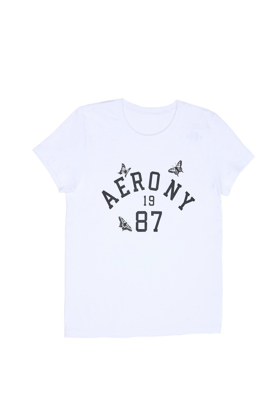 Aux Femmes Aéropostale T-Shirts Graphiques | T-Shirt Classique A Motif Papillon Aeropostale Blanc