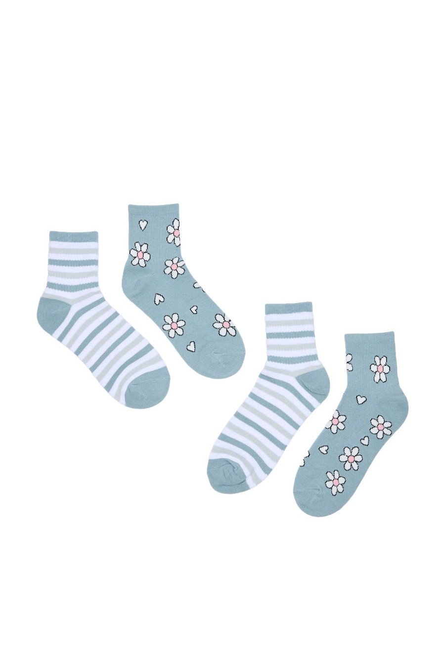 Aux Femmes Notes bleues Chaussettes | Lot De 2 Paires De Chaussettes Demi-Equipage Imprimees