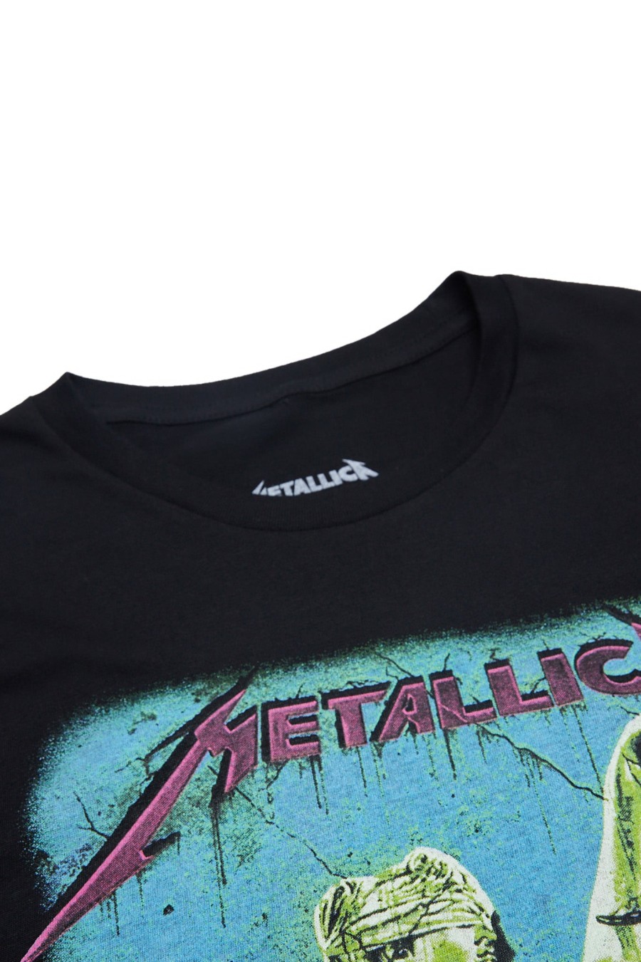 Pour Des Hommes Notes bleues Musique | T-Shirt Graphique Metallica Et Justice Pour Tous Noir