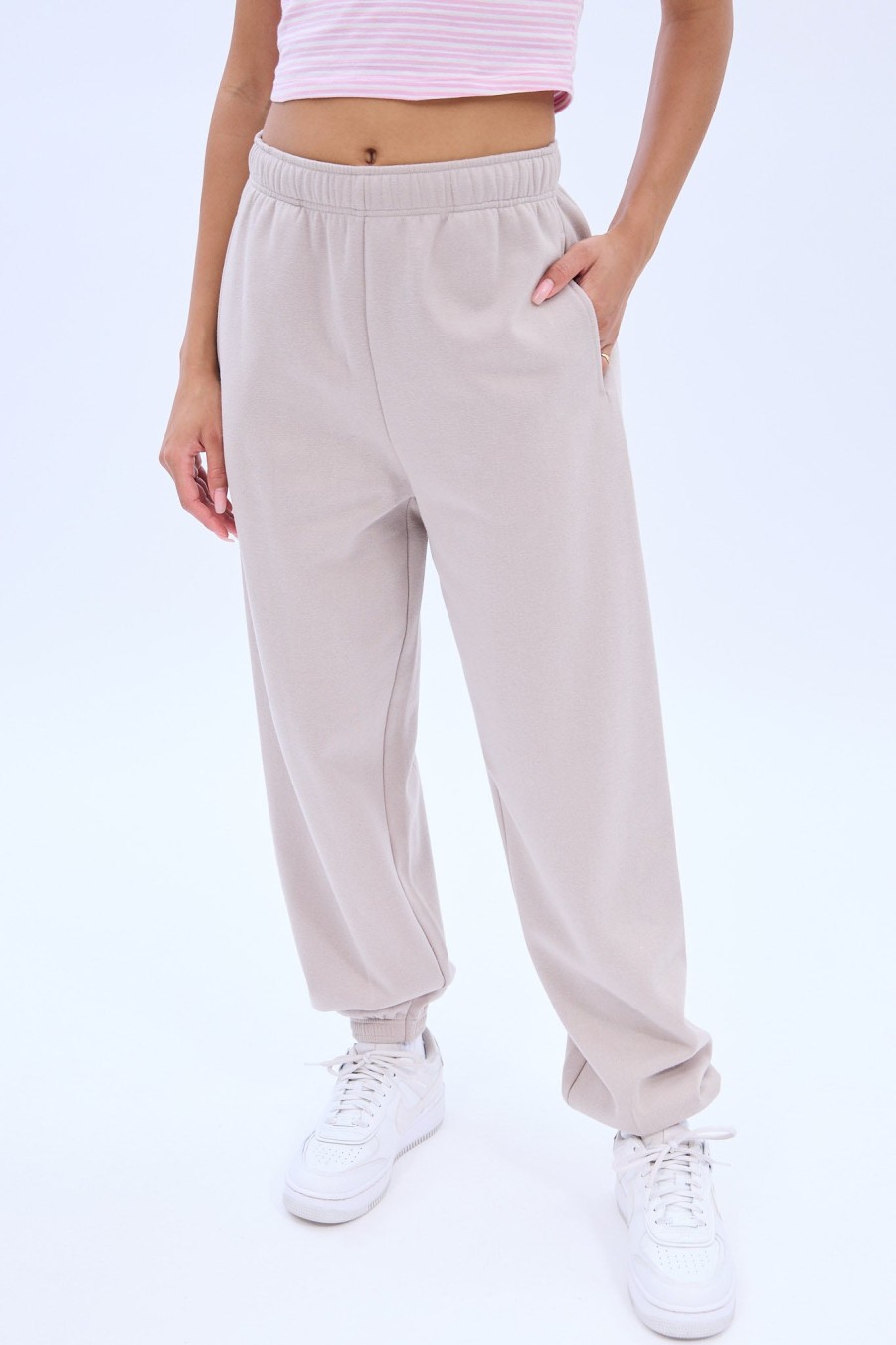 Aux Femmes Notes bleues Les Pantalons De Survetement | Pantalon De Jogging Surdimensionne A Taille Moyenne