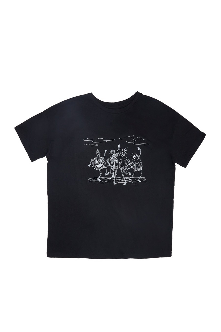 Aux Femmes Notes bleues T-Shirts Graphiques | T-Shirt Petit Ami Graphique Dancing Skeletons Noir