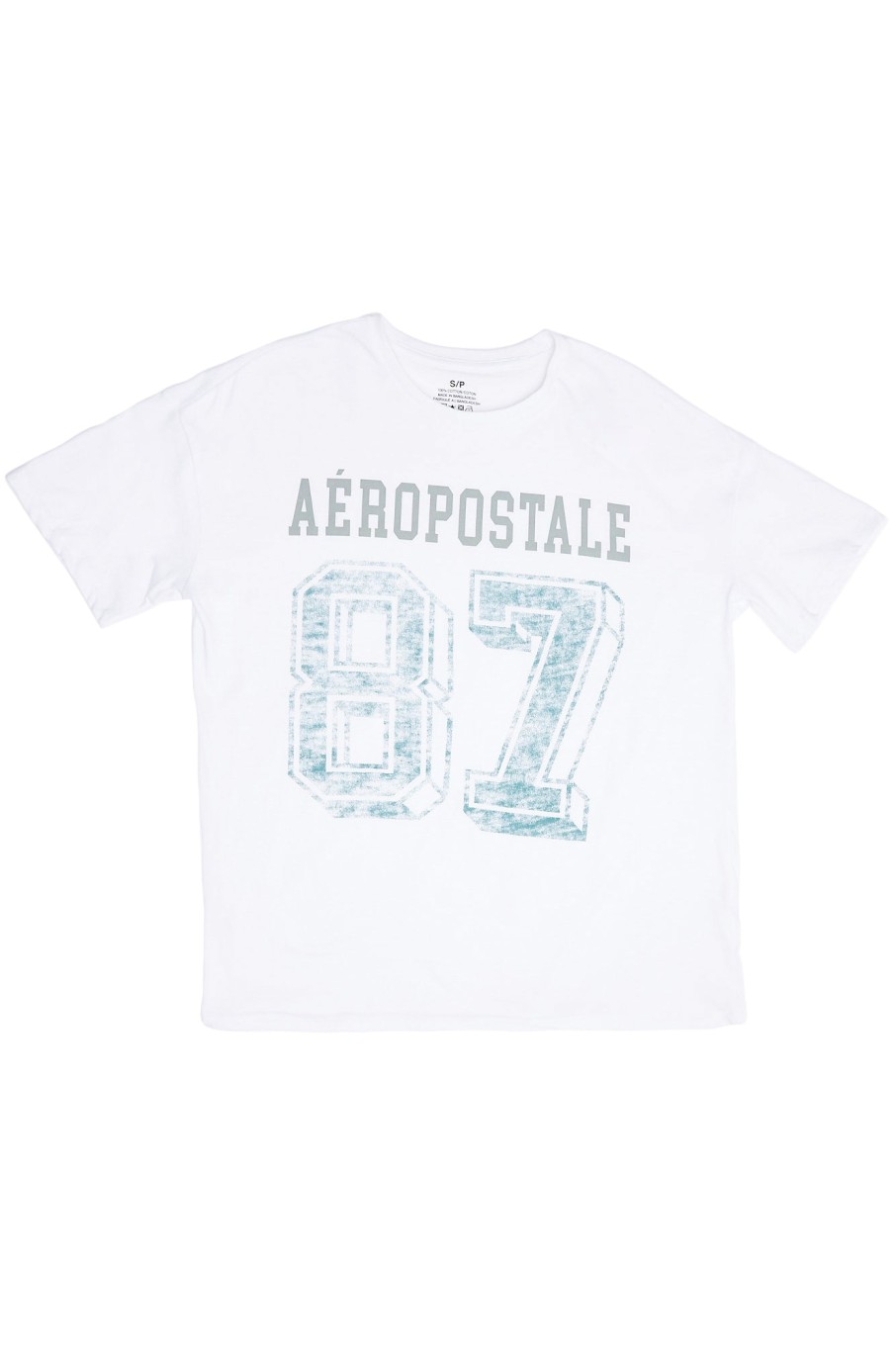 Aux Femmes Aéropostale T-Shirts | T-Shirt Boyfriend Graphique Aeropostale 87 Blanc