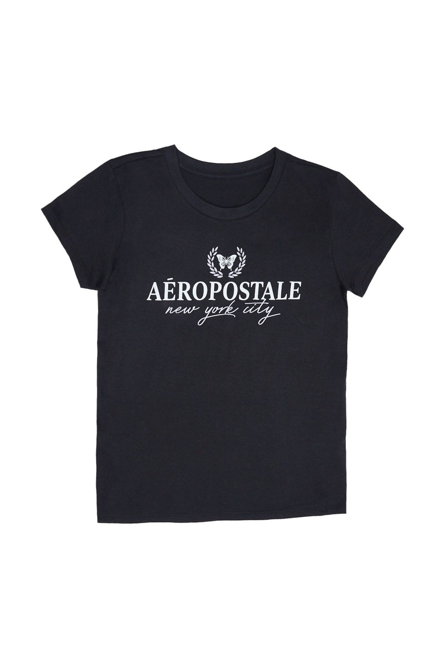 Aux Femmes Aéropostale T-Shirts | Aeropostale Butterfly Crest Graphic T-Shirt Classique Noir