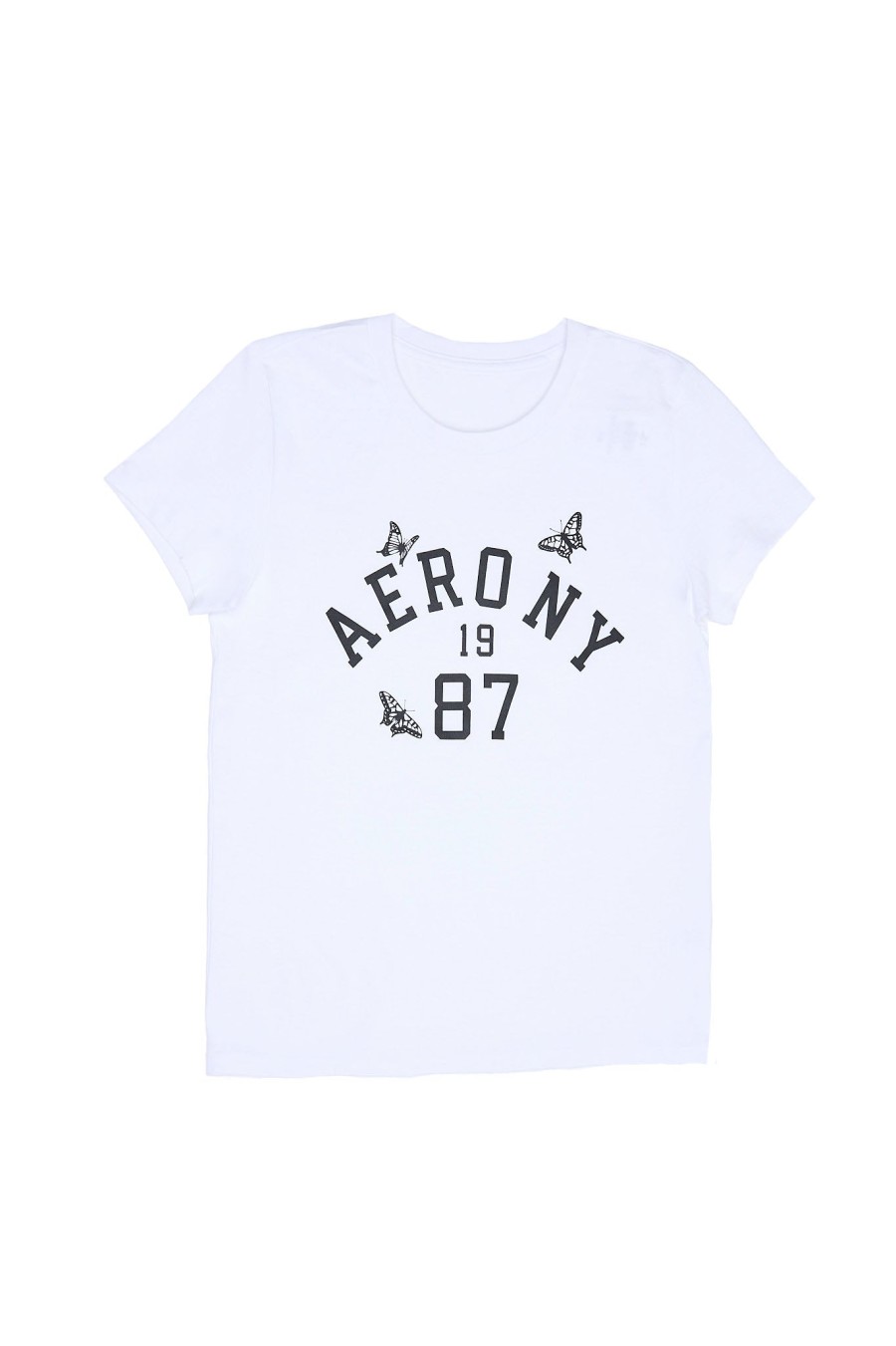 Aux Femmes Aéropostale Aeropostale | T-Shirt Classique A Motif Papillon Aeropostale Blanc