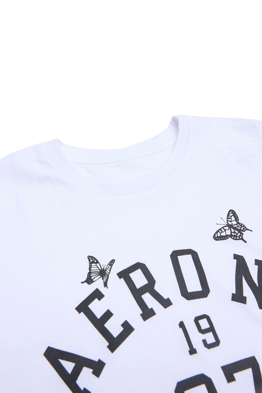 Aux Femmes Aéropostale Aeropostale | T-Shirt Classique A Motif Papillon Aeropostale Blanc