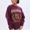 Aux Femmes Aéropostale Sweats A Capuche + Sweat-Shirts | Sweat-Shirt Oversize A Col Ras Du Cou Avec Image Harry Potter Bourgogne