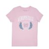 Aux Femmes Aéropostale T-Shirts | Aeropostale 87 T-Shirt Classique Graphique Avec Ecusson Rose