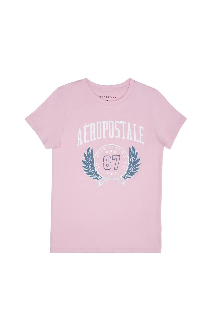 Aux Femmes Aéropostale T-Shirts | Aeropostale 87 T-Shirt Classique Graphique Avec Ecusson Rose