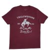 Pour Des Hommes Aéropostale Culture Pop | T-Shirt Graphique Yellowstone Dutton Ranch Bourgogne