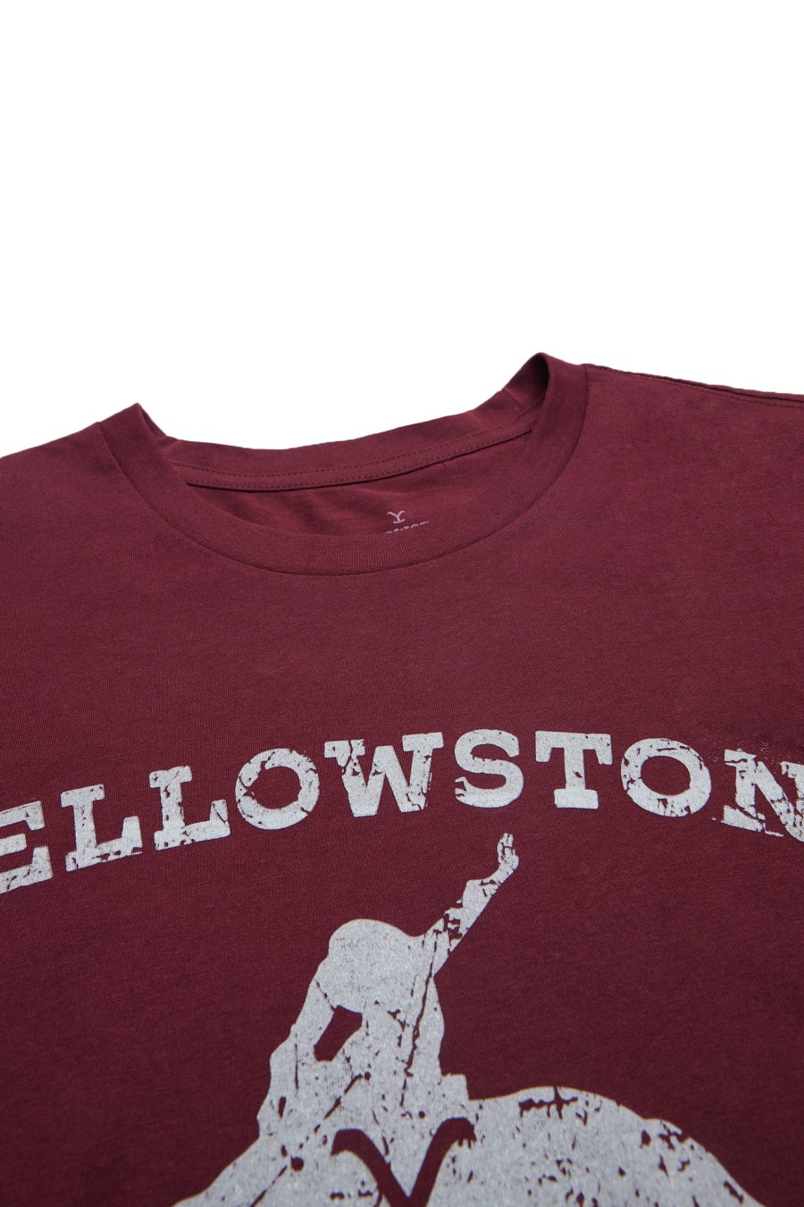 Pour Des Hommes Aéropostale Culture Pop | T-Shirt Graphique Yellowstone Dutton Ranch Bourgogne