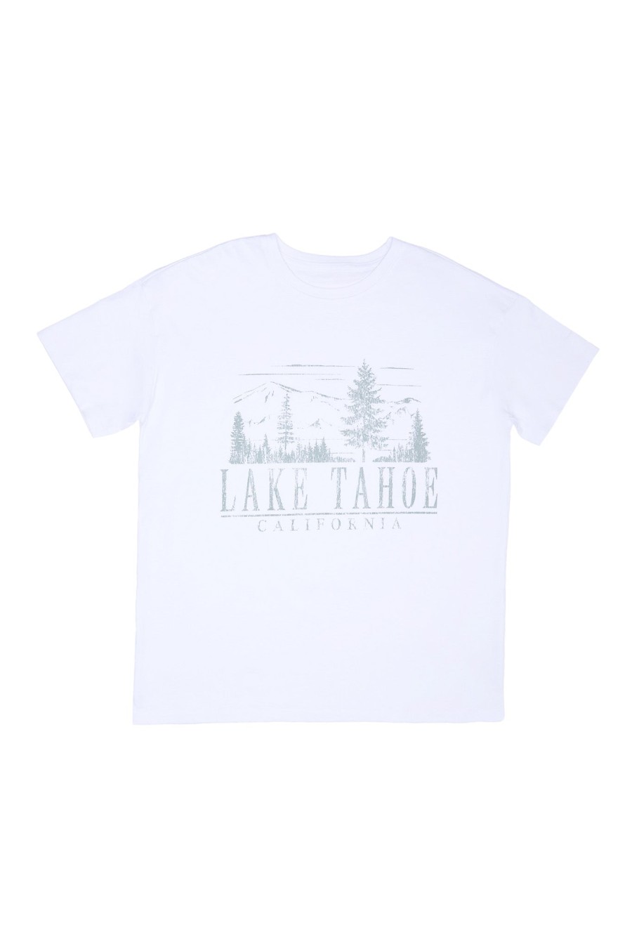 Aux Femmes Notes bleues Destination | T-Shirt Petit Ami Graphique Lake Tahoe Blanc