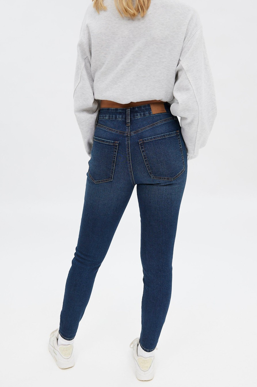 Aux Femmes Aéropostale | Jegging Courbe Taille Haute Aero Serieusement Extensible Bleu Denim Fonce