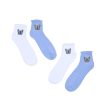 Aux Femmes Notes bleues Chaussettes | Lot De 2 Paires De Chaussettes Demi-Equipage Imprimees